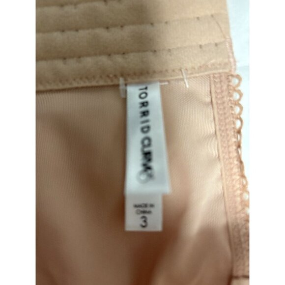 Torrid Size 3 Longline Underwire Bustier Bra Sheer Embroidered Tan Pink - Picture 4 of 4